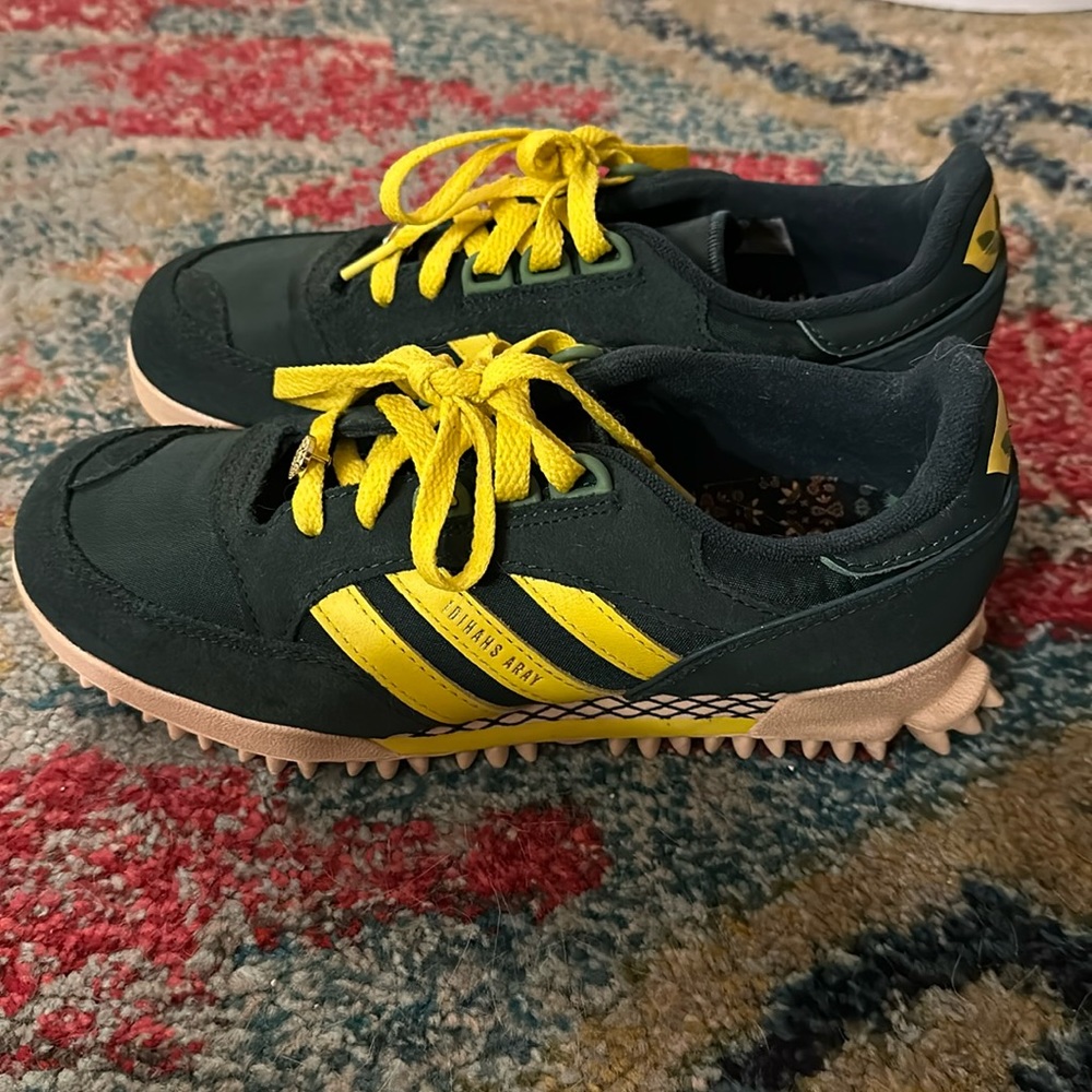 Adidas Yara Shahidi  Boston Super Marathon Forest Night Yellow Green Men Size 6